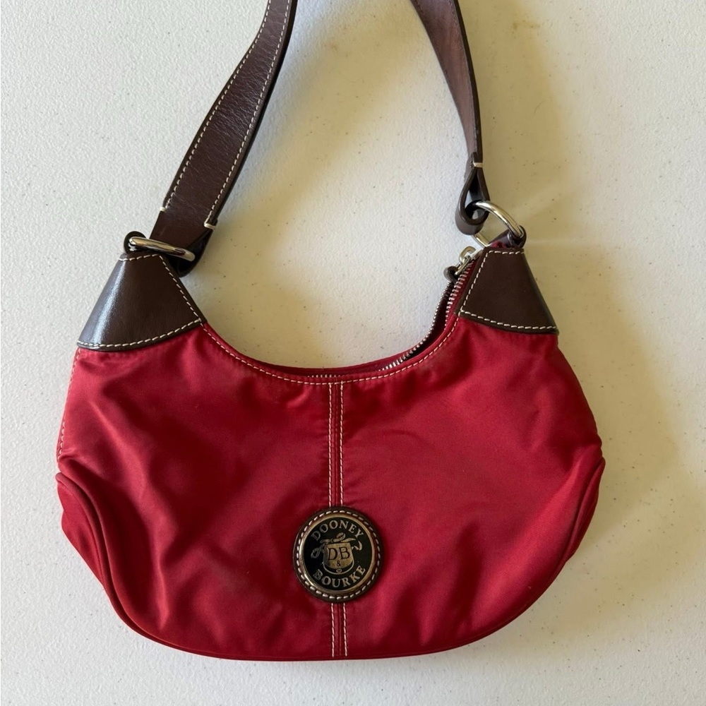 Dooney & Bourke Red and Brown Shoulder Bags Hobo